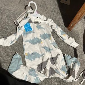Carter's dinosaur pjs with hat  2 way zipper